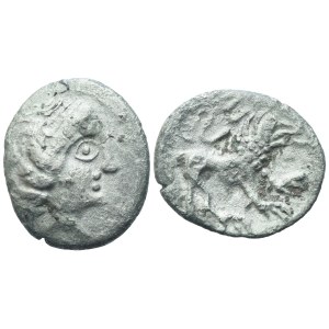 Gaul, Southern Insubres, Tetrobol (Imitating Massalia), 2nd century BC; AR ( 2,53 g; 16,7 mm)