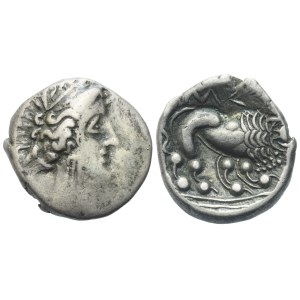 Gaul, Southern Insubres, Tetrobol (Imitating Massalia), 1st century BC; AR (3,22 g; 15 mm)