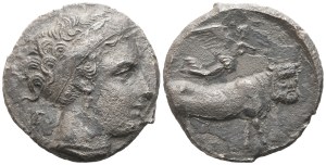 Campania, Neapolis, Fourrée Didrachm, c. 395-385; AR (6,80 g; 18,6 mm; 9 h)