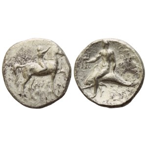 Calabria, Tarentum, Nomos, c. 302-280 BC; AR (7,48 g; 21,2 mm; 9 h)