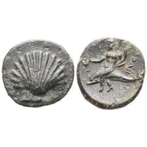 Calabria, Tarentum, Bronze, c. 281-209 BC; Æ (2,17 g; 14,4 mm; 3 h)