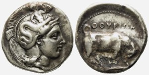 Lucania, Thourioi (c. 400-350 BC), Stater; AR (7,66 g; 20 mm; 6 h)