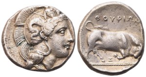 Lucania, Thourioi, Stater, c. 400-350 BC; AR (7,60 g; 20,9 mm; 3 h)