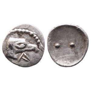 Sicily, Akragas, (450-413 BC), Hexas; AR (0,10 g; 4,4 mm)