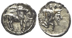 Sicily, Gela (475-460 BC), Litra; AR (0,53 g; 11,6 mm; 10 h)