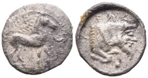 Sicily, Gela, Litra, c. 465-450 BC; AR (0,64 g; 11,2 mm; 12 h)