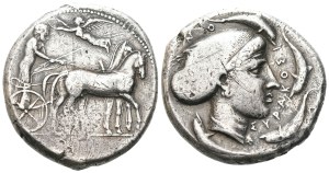 Sicily, Syracuse, 466-405 BC, Tetradrachm, c. 425-420 BC; AR (17,05 g; 26 mm)