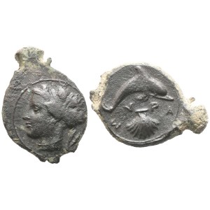 Sicily, Syracuse, Hemilitron, 415-406 BC; Æ (3,59 g; 21,6 mm; 9 h)