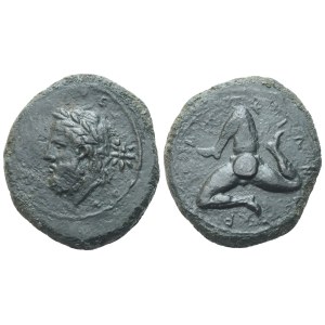 Sicily, Syracuse, Time of Timoleon and the Third Democracy (344-317 BC), Litra; AE (6,33 g; 20 mm; 12 h)