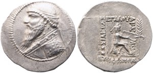 Kings of Parthia. Mithridates II (121-91 BC), Tetradrachm, Seleukia on the Tigris, c. 119-109 BC; AR (16,31 g; 32,3 mm; 12 h)