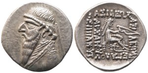 Kings of Parthia. Mithradates II (121-91 BC), Drachm; AR (4,11 g; 20,1 mm; 12 h)