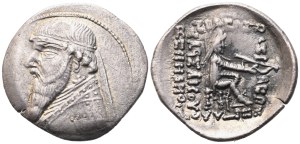 Kings of Parthia, Mithradates II, Drachm, Ekbatana, 109-96/5 BC; AR (3,96 g; 22,5 mm; 12 h)