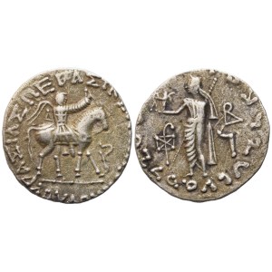 Indo-Scythian Kingdom, Azes (c. 58-12 BC), Tetradrachm, Taxila; AR (9,31 g; 24,3 mm; 10 h)
