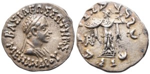 Kings of Bactria, Menander I Soter, Drachm, 165/155-130 BC; AR (2,42 g; 17 mm; 11 h)