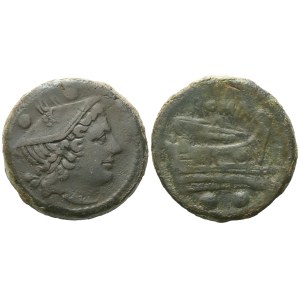 Anonymous, Sextans, c. 217-215 BC; Æ (27,64 g; 30 mm)