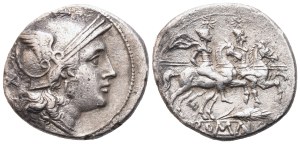 Anonymous, Denarius, 211-210 BC; AR (4,32 g; 19,7 mm; 6 h)