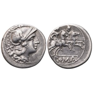 Anonymous, Denarius, 189-180 BC; AR (3,96 g; 19 mm; 3 h)