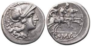 Anonymous, Denarius, 189-180 BC; AR (3,96 g; 19 mm; 3 h)