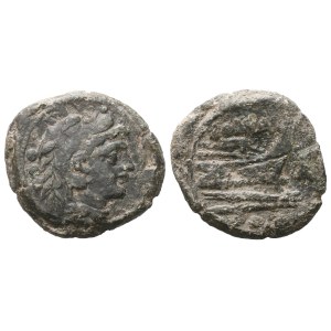 Anonymous, Quadrans, c. 179-170 BC; Æ (7,15 g; 21,6 mm; 4 h)