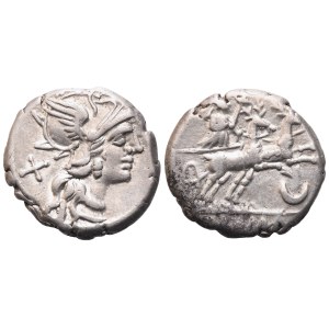 Anonymous, Denarius, 143 BC; AR (4,23 g; 18 mm; 10 h)