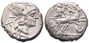 Anonymous, Denarius, 143 BC; AR (4,23 g; 18 mm; 10 h)