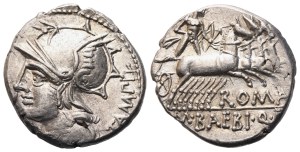 M. Baebius Tampilus, Denarius, 137 BC; AR (3,94 g; 18 mm; 3 h)