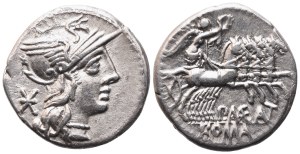 P. Maenius Antias (or Antiaticus), Denarius, 132 BC; AR (3,88 g; 19,4 mm; 3 h)
