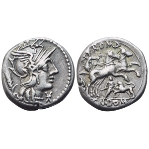 Cn. Domitius Ahenobarbus, Denarius, Rome, 128 BC; AR (3,89 g; 17,3 mm; 9 h)