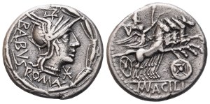 Mn. Acilius Balbus, Denarius, 125 BC; AR (3,78 g; 18 mm; 6 h)