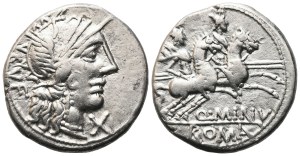 Q. Minucius Rufus, Denarius, 122 BC; AR (3,86 g; 18,5 mm; 4 h)