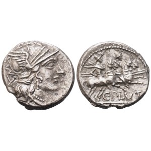 C. Plutius, Denarius, Rome, 121 BC; AR (3,91 ; 18,4 mm; 9 h)