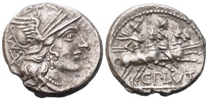 C. Plutius, Denarius, Rome, 121 BC; AR (3,91 ; 18,4 mm; 9 h)