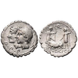 C. Sulpicius Galba, Denarius serratus, Rome, 106 BC; AR (3,78 g; 18 mm; 12 h)