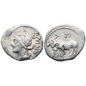 L. Cassius Caecianus, Denarius, Rome, 102 BC; AR (3,75 g; 18,5 mm; 1 h)