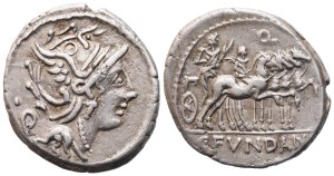 C. Fundanius, Denarius, 101 BC; AR (3,75 g; 18,9 mm; 8 h)