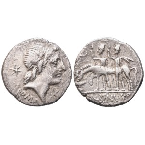 A. Postumius Sp.f. Albinus, Denarius, Rome, 96 BC (?); AR (3,72 g; 17,9 mm; 3 h)
