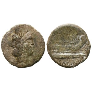 L. Titurius Sabinus, As, 89 a.C.; Æ (5,10 g; 24,7 mm; 8 h)