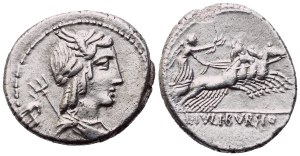 L. Julius Bursio, Denarius, Rome, 85 BC; AR (3,69 g; 19,2 mm; 9 h)