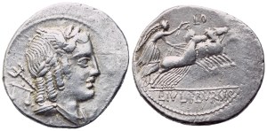 L. Iulius Bursio, Denarius, Rome, 85 BC; AR (4,06 g; 21 mm; 7 h)