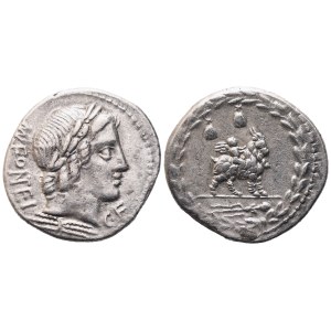 Mn. Fonteius, Denarius, 85 BC; AR (4,05 g; 20,1 mm; 1 h)