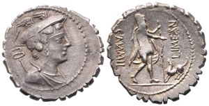 C. Mamilius Limetanus, Denarius serratus, Rome, 82 BC; AR (3,92 g; 19,7 mm; 3 h)