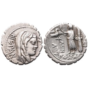 A. Postumius Albinus, Denarius serratus, 81 a.C.; AR (3,75 g; 18,7 mm; 2 h)