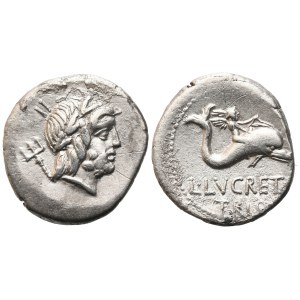 L. Lucretius Trio, denár, 74 pred Kr.; AR (3,76 g; 19,1 mm; 6 h)