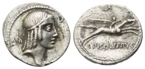 C. Calpurnius Piso Frugi, Denarius, Rome, 67 BC; AR (3,20 g; 16,8 mm; 6 h)