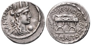 M. Plaetorius Cestianus, Denarius, 67 BC; AR (3,75 g ; 18 mm; 8 h)