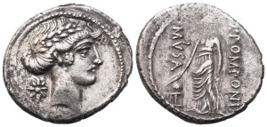 Q. Pomponius Musa, Denarius, Rome, 66 BC; AR (3,95 g; 19,2 mm; 6 h)