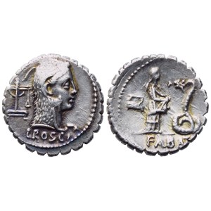 L. Roscius Fabatus, Denarius serratus, Rome, 59 BC; AR (3,91 g; 17,8 mm; 4 h)