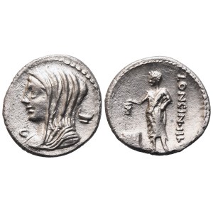 L. Cassius Longinus, Denarius, Rome, 60 BC; AR (3,55 g; 19,6 mm; 8 h)