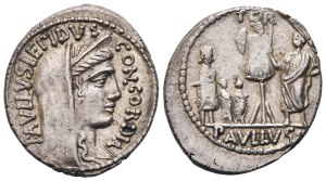 L. Aemilius Lepidus Paullus, Denarius, Rome, 62 BC; AR (3,60 g; 20,3 mm; 5 h)