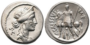 P. Licinius Crassus, Denarius, 55 BC; AR (4 g; 17,8 mm; 11 h)